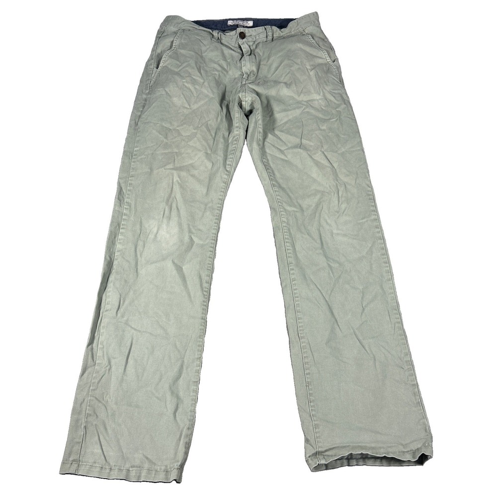 Flag & Anthem Castleton Oakland Slim Mens Khaki Tan Green Chino Pants 33x32